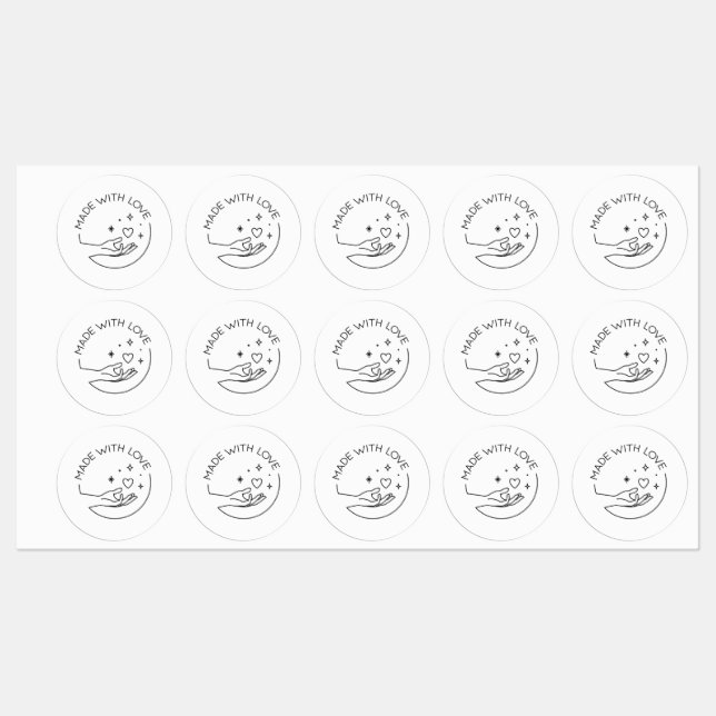 Etiquetas Made with love (Folha)