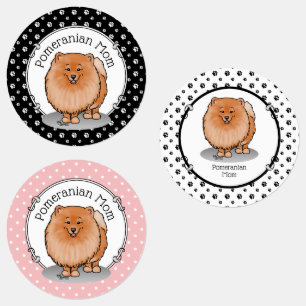 Etiquetas Mãe da Pomerânia Mãe (vermelho alaranjado) Cach