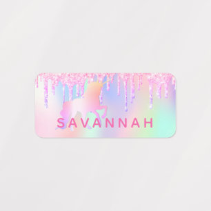 Etiquetas Mágica roupa cor-de-rosa com brilho no arco-íris U