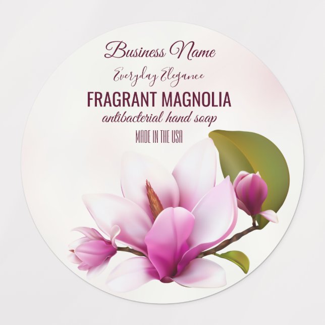 Etiquetas Magnolia Flower Business Labels (Design 1)