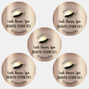 Etiquetas Makeup Artist Lash Brows Logotipo Personalizado Go