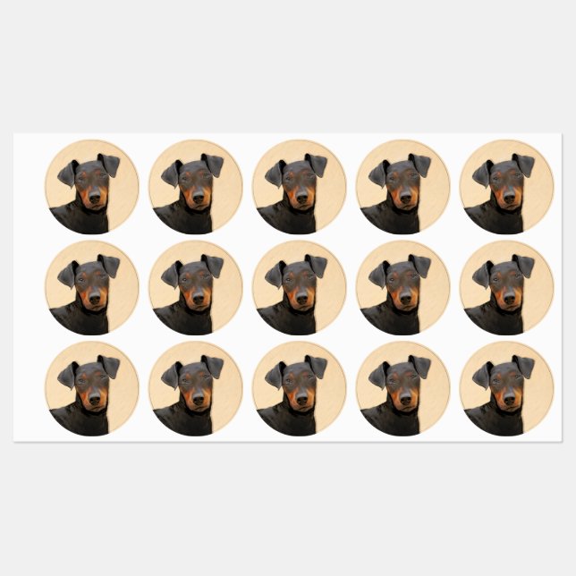 Etiquetas Manchester Terrier Pintura Original (Folha)