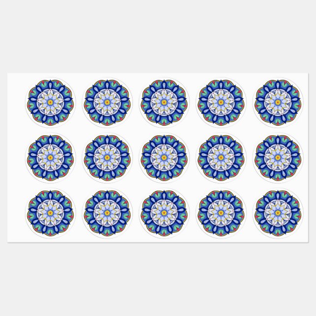 Etiquetas Mandala Padrão 01 (Folha)