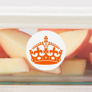 Etiquetas Mantenha a Coroa Laranja Calma