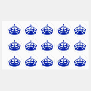 Etiquetas Manter Calmo Coroa Azul
