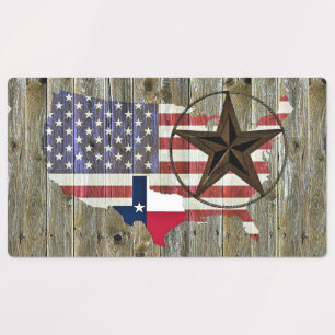 Etiquetas Mapa de Sinalizador de Estado do Texas Lone Star