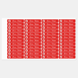 Etiquetas Marienkäfer - rot - 96 schmale Kinder