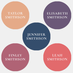 Etiquetas Marinho de Coral Mínimo Simples - Faculdade de Nom