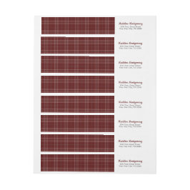 Etiquetas Maroon Xadrez Agggs Envolvem Rótulo