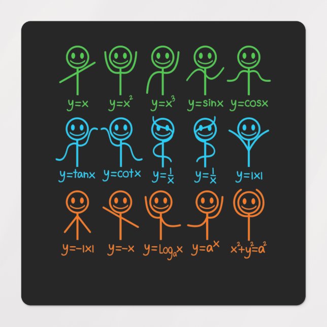 Etiquetas Math Teacher Dance Equation Mathematic Maths (Design 1)