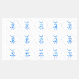 Etiquetas Mauve branco azul shhhh 60.º aniversário nome flor