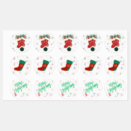 Etiquetas Meias de Natal e Presentes de Natal Design de Fér
