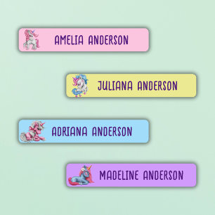 Etiquetas Meninas de volta à Cor Mágica do Unicórnio da Esco