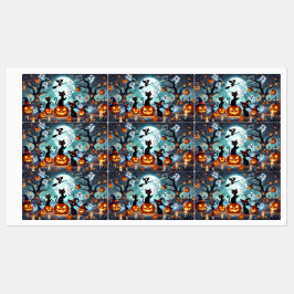 Etiquetas Midnight Magic: Black Cats & Pumpkins Halloween