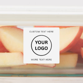 Etiquetas Minimalist White Square Custom Business Logo