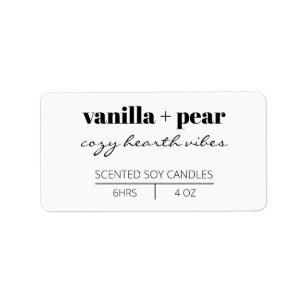 Etiquetas minimalistas de velas de soja perfumada