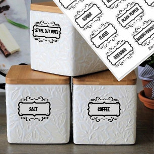 Etiquetas Mínimas de Armazenamento em Cozinha e Pó