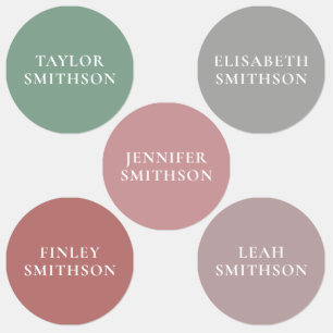 Etiquetas Mínimo Simples Rosa & Verde Adicionar sua Escola d