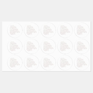 Etiquetas Misty Rosa, Flush Mahogany, Decorative Design