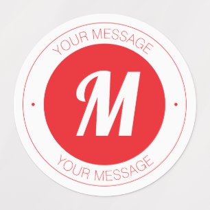 Etiquetas Modelo de Monograma e Texto Circular Personalizáve