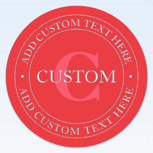 Etiquetas Modelo de texto circular elegante editável vermelh