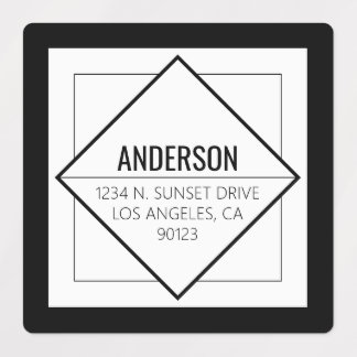 Etiquetas Modern Black & White Geometric 