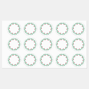 Etiquetas Moldura redonda floreada com flores rosa cor-de-ro