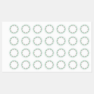 Etiquetas Moldura redonda floreada com flores rosa cor-de-ro