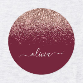 Etiquetas Monograma Brilhante de Lâmpada Cor-de-Lobra Dourad