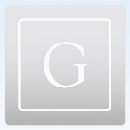 Etiquetas Monograma de Apelido de Gradação de Cinzas Claras