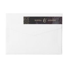 Etiquetas Monograma de brilho moderno preto escura dourada