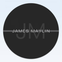 Monograma de Cinzas Escuras, Nome e Faixa Geométri