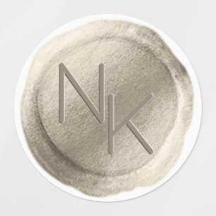 Etiquetas Monograma do casamento do selo da cera da folha