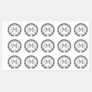 Etiquetas Monograma feito sob encomenda impermeável das