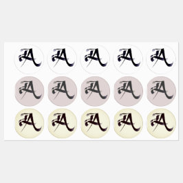 Etiquetas Monograma - Letra "A" em 3 Estilos.