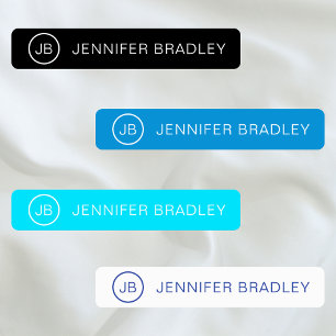 Etiquetas Monograma Personalizado Name Modern Boy Girl