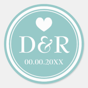 Etiquetas monogrammed do favor do casamento da