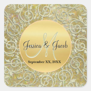 Etiquetas Monogrammed personalizadas do casamento