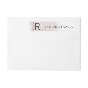 Etiquetas Morada de Retorno de Monograma Rosa Mole Mauve Mod