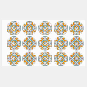 Etiquetas mosaico amarelo