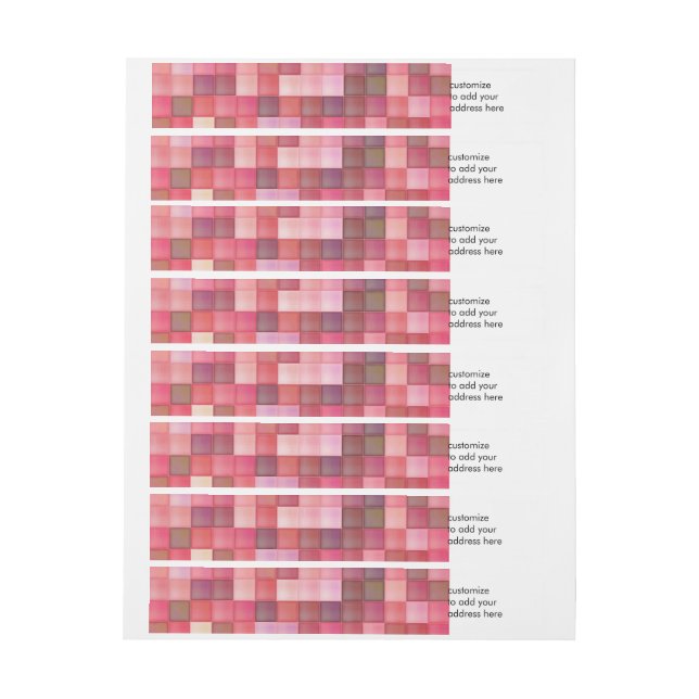 Etiquetas Mosaico rosa e Azulejo roxo (Folha)