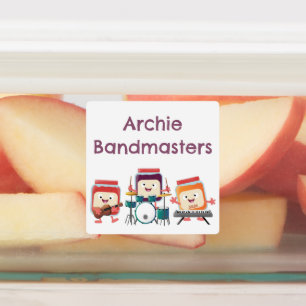 Etiquetas Músico personalizado de desenho animado de sessão 