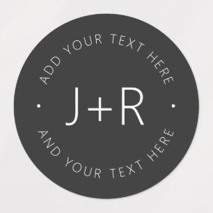 Etiquetas Na moda Muito Escuro Cinza e Texto Branco à prova 