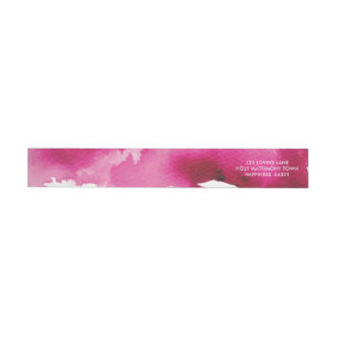 Etiquetas NA MODA WATERCOLOR chic, endereço cor-de-rosa bril