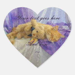 Etiquetas Napping do coração do gatinho