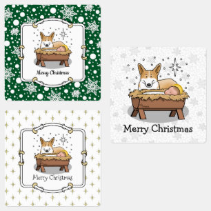 Etiquetas Natal Natividade Pembroke Welsh Corgi (red1) Diver