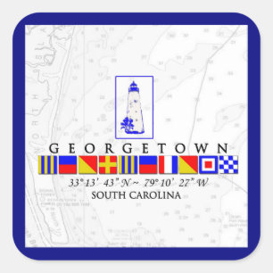 Etiquetas náuticas de Georgetown South Carolina