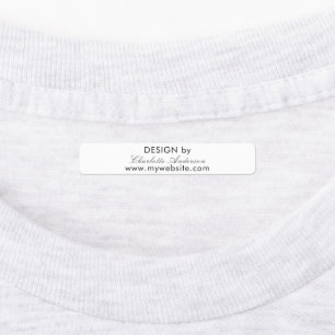 Etiquetas negócio de script branco de design por nome
