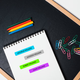 ETIQUETAS NEON COLOR BLUE SILVER GREEN PURPLE NOME