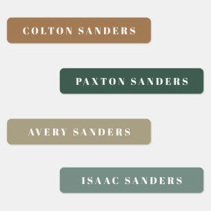 Etiquetas Nome à prova d'água da Camuflagem Boho Simples